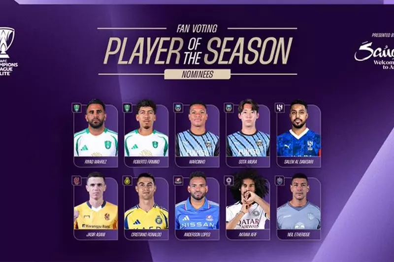 نجوم الساحة الآسيوية: 10 لاعبين مرشحين لجائزة أفضل لاعب في دوري أبطال آسيا، بينهم رونالدو ومحرز والدوسري